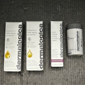 Dermalogica Skin Lot Of 4 Daily Microfoilant, Multivitamin Recovery, Biolumin-C